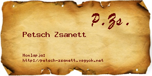 Petsch Zsanett névjegykártya