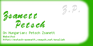zsanett petsch business card